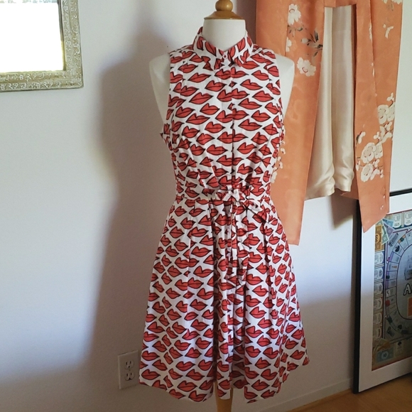 Anthropologie X Ann Howell Bullard Smooching Kiss Dress Size 12 - Picture 7 of 15